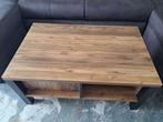 Salontafel Eiken & Zwart 90x56 cm – Zo goed als nieuw, Ophalen, Eikenhout, 50 tot 100 cm, Zo goed als nieuw