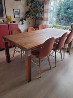 Designer eettafel massief hout 200cm x 100cm, Ophalen, 200 cm of meer, 50 tot 100 cm, Zo goed als nieuw
