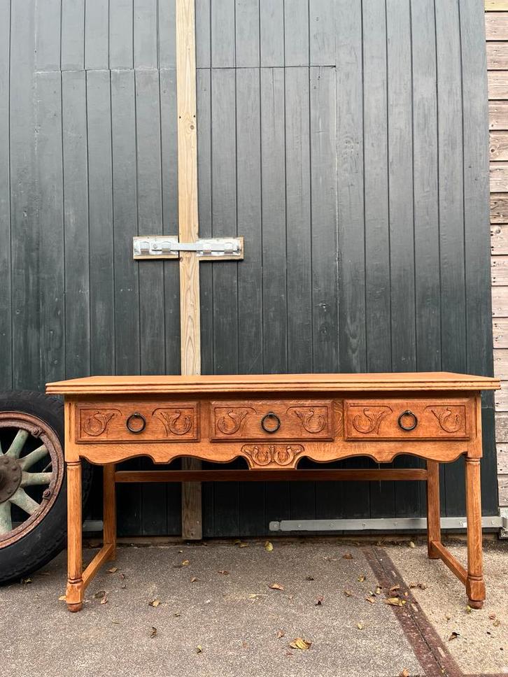 Vintage Spaanse sidetable, Huis en Inrichting, Tafels | Sidetables, Zo goed als nieuw, 25 tot 50 cm, 100 tot 150 cm, Rechthoekig