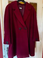 wollen bordeaux rode mantel, Ophalen of Verzenden, Zo goed als nieuw, Maat 42/44 (L), Rood