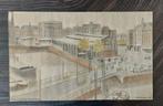Oude potloodtekening uit 1940 van de oude Vischhal Rotterdam, Ophalen of Verzenden