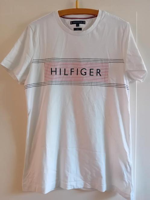 Wit Tommy Hilfiger t-shirt maat M, Kleding | Heren, T-shirts, Gedragen, Maat 48/50 (M), Wit, Ophalen of Verzenden