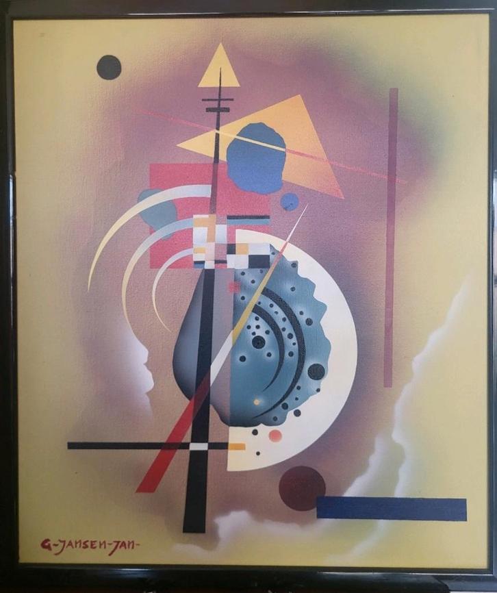 G.J.Jansen origineel werk, Antiek en Kunst, Kunst | Schilderijen | Abstract, Ophalen of Verzenden