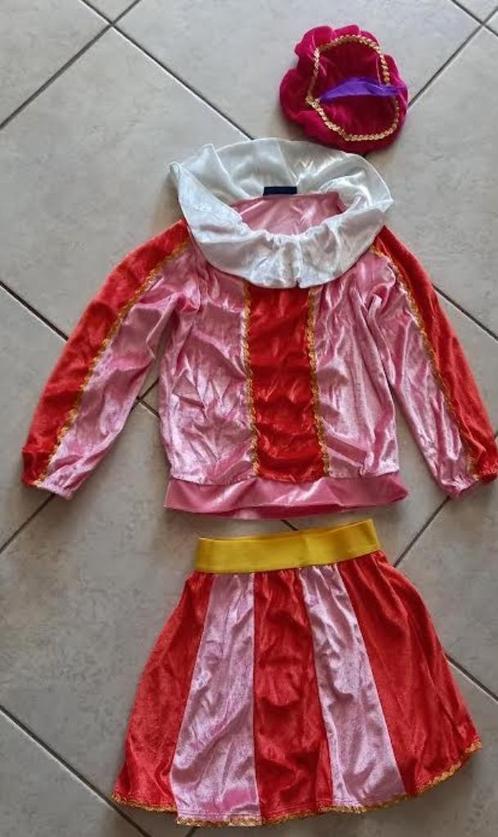 Verkleed pieten pak meisjes 6-8 j, Kinderen en Baby's, Carnavalskleding en Verkleedspullen, Zo goed als nieuw, Meisje, 110 t/m 116