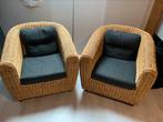 Twee prachtige rieten stoelen, Huis en Inrichting, Fauteuils, Ophalen, Gebruikt, 50 tot 75 cm, Riet of Rotan