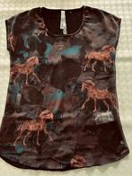 Poools shirt paarden, Verzenden, Zwart, Zo goed als nieuw, Korte mouw