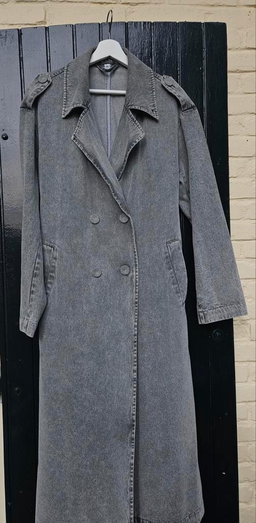 Trenchcoat, VILA, denim, grijsblauw, ruim vallend, 38/40, Kleding | Dames, Jassen | Winter, Zo goed als nieuw, Maat 38/40 (M)
