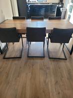 Eettafel met stoelen, Huis en Inrichting, Tafels | Eettafels, Gebruikt, 100 tot 150 cm, 200 cm of meer, Ophalen of Verzenden