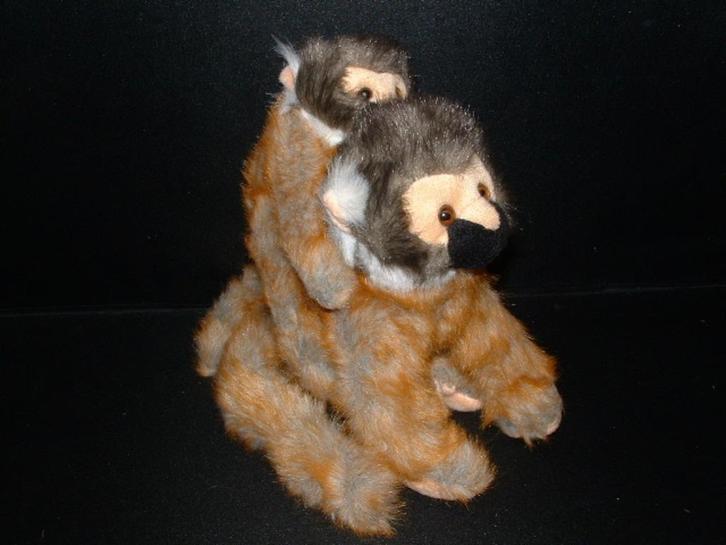 PIA DOODSKOPAAPJE MET KLEINTJE OP DE RUG PLUCHE, Kinderen en Baby's, Speelgoed | Knuffels en Pluche, Nieuw, Overige typen, Verzenden