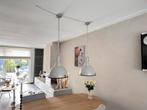 2 ronde, 40 cm, grijze industriële lampen, samen €30, Ophalen, Gebruikt, Metaal, Minder dan 50 cm