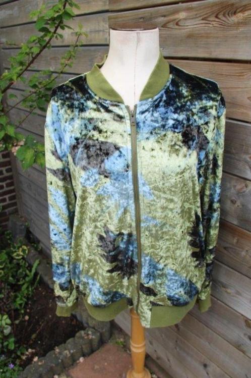 Vest kaki/ blauw Didi mt XL velvet Vaste prijs, Kleding | Dames, Truien en Vesten, Zo goed als nieuw, Maat 46/48 (XL) of groter