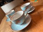 Pip servies kop en schotel 3x blauw vogeltje, Ophalen of Verzenden
