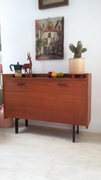 wandmeubel dressoir vintage retro jaren 60 tv meubel, Gebruikt, Teakhout, Ophalen of Verzenden, Minder dan 150 cm