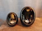 Set van 2 waxinelicht Egg, Huis en Inrichting, Woonaccessoires | Kandelaars en Kaarsen, Overige materialen, Zwart, Ophalen of Verzenden