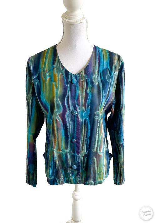 Mooi jasje van Rhoman 40/42, Kleding | Dames, Jasjes, Kostuums en Pakken, Zo goed als nieuw, Jasje, Maat 38/40 (M), Blauw, Ophalen of Verzenden