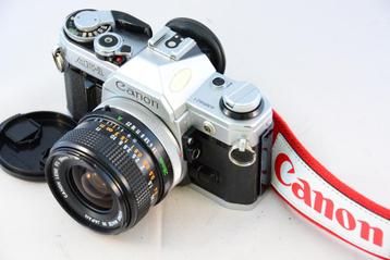 Canon AE-1 met 28mm/2.8 VINTAGE in TOP STAAT beschikbaar voor biedingen