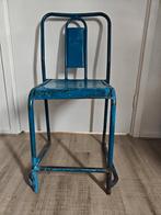 Vintage stoel, Ophalen, Gebruikt, Blauw, Metaal