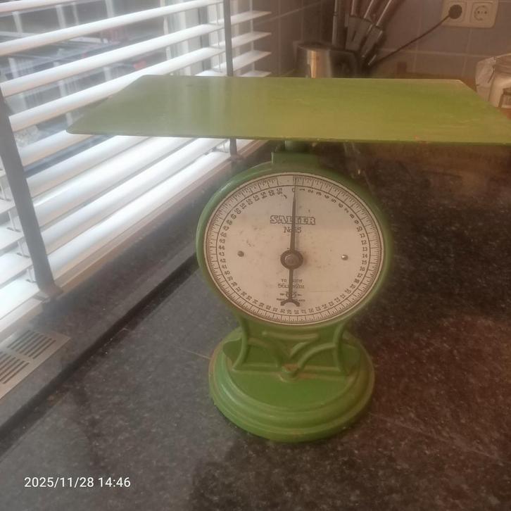 Vintage Salter Weegschaal - Groen, Antiek en Kunst, Antiek | Overige Antiek, Ophalen