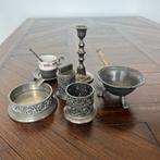 Tinnen Decoratie Set: Rookset, Kandelaar, Kopje, Ophalen