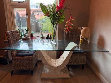 Gratis op te halen Eethoek met facet geslepen glasplaat 