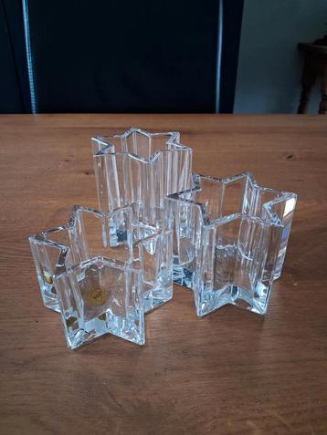 ROYAL CRYSTAL ROCK -  3 mooie ster kandelaars model Stella  beschikbaar voor biedingen