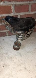 LEPPER ZADEL ZWART VINTAGE OLDTIMER, Fietsen en Brommers, Overige merken, Gebruikt, Oldtimer, Ophalen of Verzenden