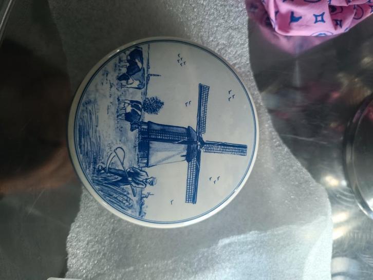 Delfts Blauw Doosje met Molen, Antiek en Kunst, Antiek | Keramiek en Aardewerk, Ophalen of Verzenden
