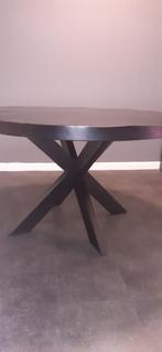 Ronde tafel zwart mangohout 130cm, Huis en Inrichting, Tafels | Eettafels, 100 tot 150 cm, Industrieel, 100 tot 150 cm, Rond