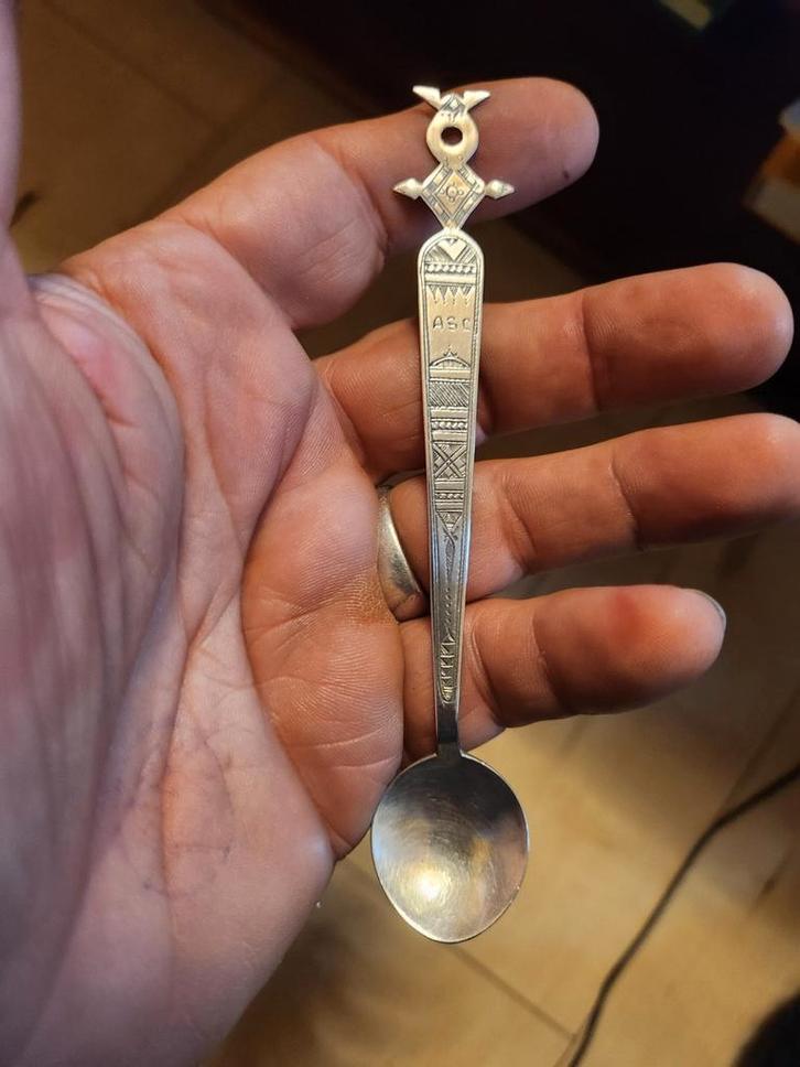 Zeldzame Vrijmetselaars Lepeltje, Zilver, Antiek en Kunst, Antiek | Bestek, Ophalen of Verzenden