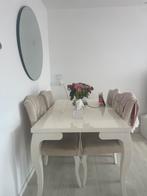 Stoel wit een tafel, Huis en Inrichting, Stoelen, Gebruikt, Wit, Ophalen of Verzenden, Vier
