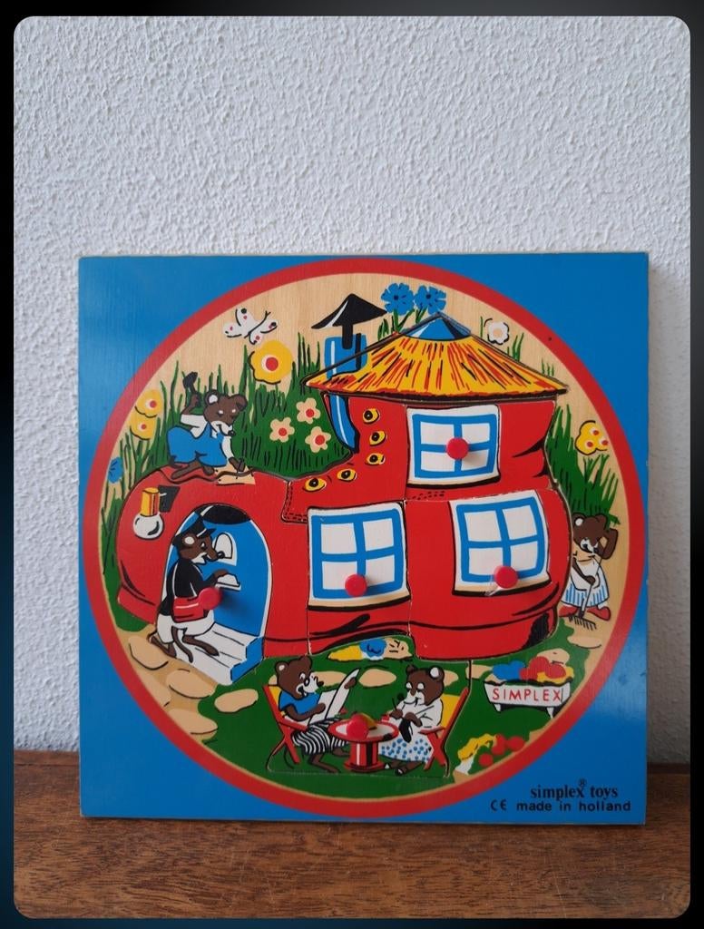 Vintage houten Simplex Toys puzzel Muizenhuis, Kinderen en Baby's, Speelgoed | Houten speelgoed, Ophalen of Verzenden, Zo goed als nieuw