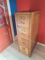 Vintage Oude Eiken Notariskast 4 laden, Antiek en Kunst, Antiek | Meubels | Kasten, Ophalen