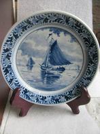 Oud Delfts Blauw Bordje met Zeilboot - RAM 36 - 14 cm, Verzenden