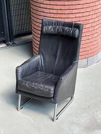 Madonna stoel Montis, Huis en Inrichting, Fauteuils, Ophalen, Gebruikt, Zwart leer met stalen onderstel, Metaal