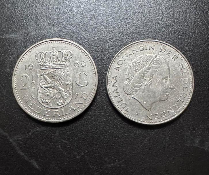 Nikkel rijksdaalder 1969 met visje juliana Nederland, Postzegels en Munten, Munten | Nederland, Losse munt, 2½ gulden, Koningin Juliana