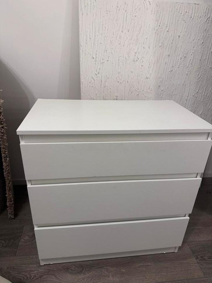 Ikea Malm Ladekast - Wit, Huis en Inrichting, Kasten | Dressoirs, Gebruikt, 50 tot 100 cm, 25 tot 50 cm, Met lade(s), Overige materialen