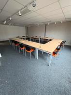 Vergaderset of kantinetafels of buro’s met 16 stoelen, Ophalen, In hoogte verstelbaar, Gebruikt, Bureau