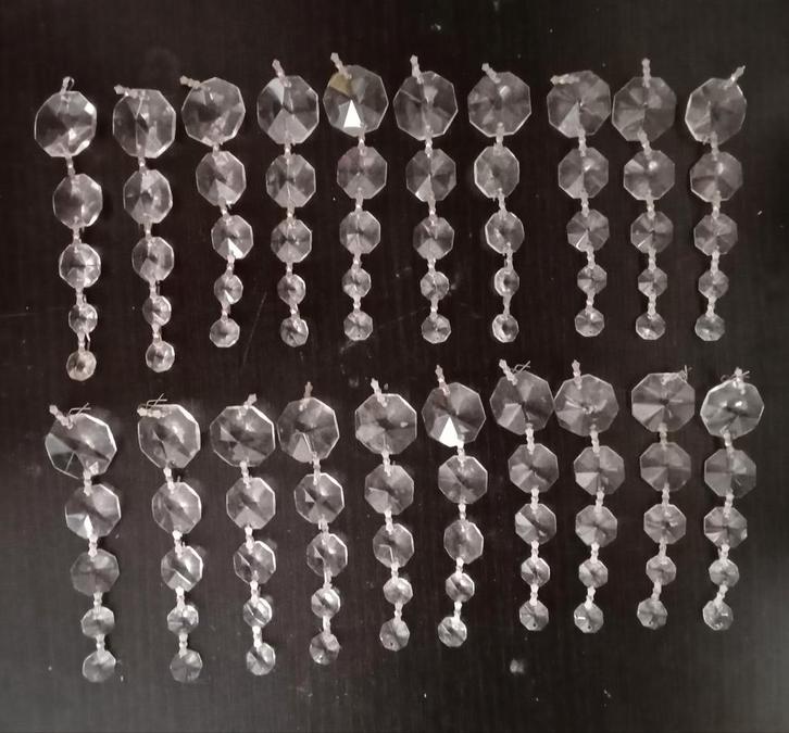 20 stuks brocante kristallen facet geslepen kroonluchter han, Antiek en Kunst, Antiek | Glas en Kristal, Ophalen of Verzenden