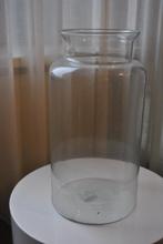 Vaas, glas, 36 cm hoog, diameter 16 cm, Ophalen of Verzenden, Gebruikt, Glas, Minder dan 50 cm