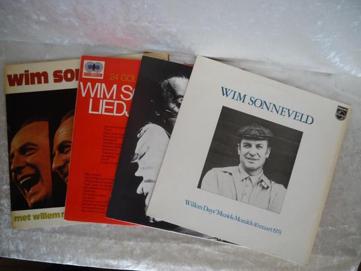 4 LP's Wim Sonneveld met conferences en liedjes, Cd's en Dvd's, Vinyl | Nederlandstalig, Gebruikt, Levenslied of Smartlap, 12 inch