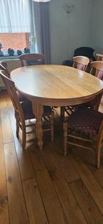 Eiken eethoek met 6 stoelen, Ophalen, Gebruikt, 4 tot 6 stoelen
