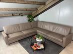 GRATIS LEVERING Hoekbank Leer Taupe 280x280 GEREINIGD, 250 tot 300 cm, Hoekbank, Leer, Ophalen of Verzenden