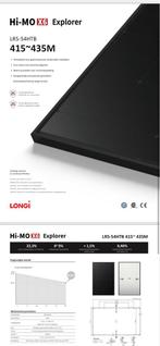 LONGi Hi-MO X6 Explorer HPBC 430 Wp Full Black- Beste Prijs!, Doe-het-zelf en Verbouw, Zonnepanelen en Toebehoren, Nieuw, Paneel