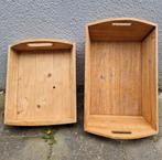 2 houten dienbladen - bakken, Huis en Inrichting, Woonaccessoires | Dienbladen, Rechthoekig, Hout, Ophalen