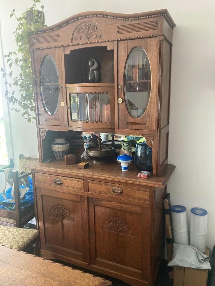 mooie antieke eiken buffetkast, Huis en Inrichting, Kasten | Buffetkasten, Gebruikt, 200 cm of meer, 100 tot 150 cm, 25 tot 50 cm