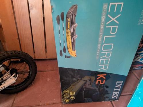 Intex Explorer K2 Kajak – Slechts 1x gebruikt!, Watersport en Boten, Kano's, Zo goed als nieuw, Kajak, Twee personen, Met peddels