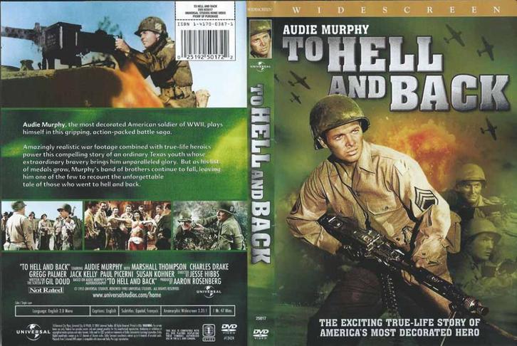 To Hell and Back 1955 DVD met Audie Murphy,, Cd's en Dvd's, Dvd's | Klassiekers, Zo goed als nieuw, Drama, 1940 tot 1960, Alle leeftijden