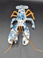Kreeft 28 cm met decoupage blauw/wit en gouden accenten, Antiek en Kunst, Ophalen of Verzenden
