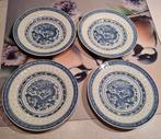 4 Mooie Chinese bordjes met rijstajour en draken, Overige materialen, Ophalen of Verzenden, Zo goed als nieuw, Bord(en)