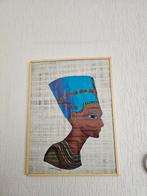 Egyptische Koningin Nefertiti Papyrus Schilderij, Antiek en Kunst, Ophalen of Verzenden